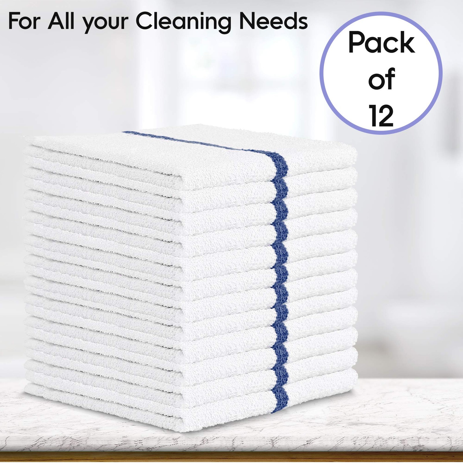 Kitchen Bar Mop Terry Towels 12 Pack – 100% Cotton – Size 14×17 – Perfect for…