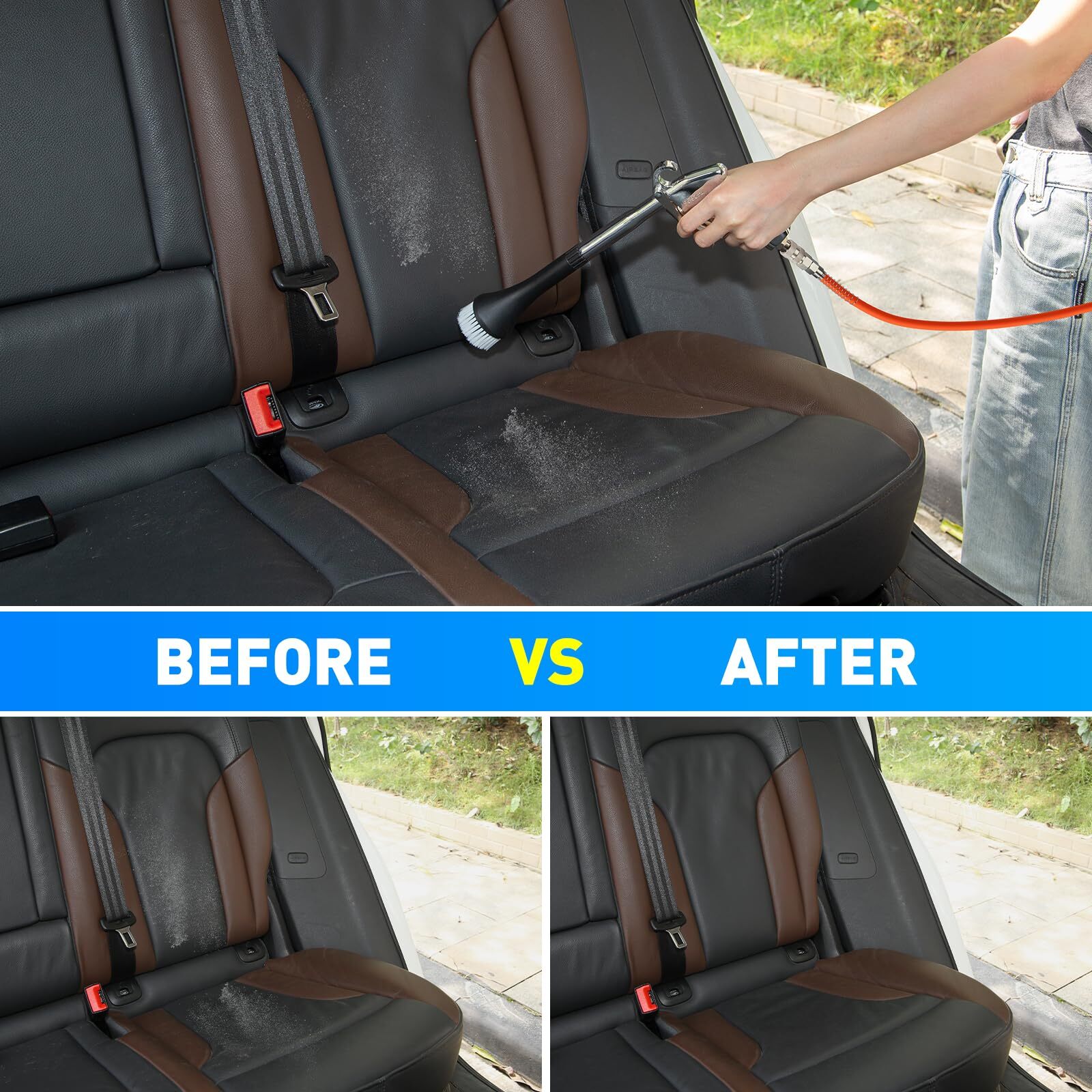 High Pressure Car Cleaning Gun 6-9.2Bar with Nozzles for Upholstery & Carpet