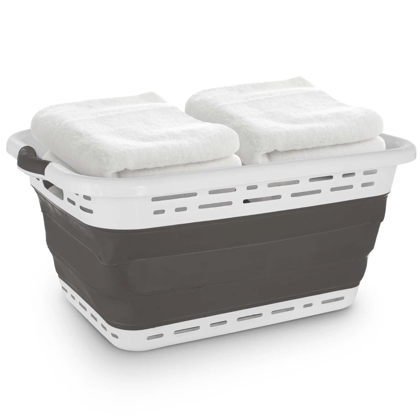 Lightweight Collapsible Laundry Basket W/ Handles Portable Storage Solution New