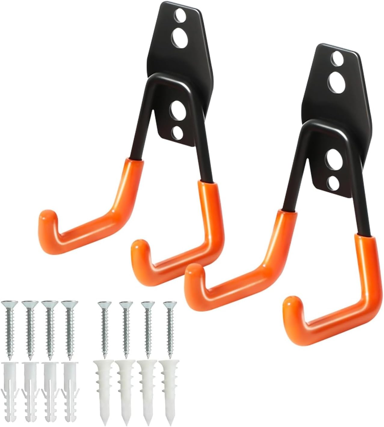 2 Pack Heavy Duty Wall Hook for Hanging, Garage Tool Organizer Wall Mount, Metal