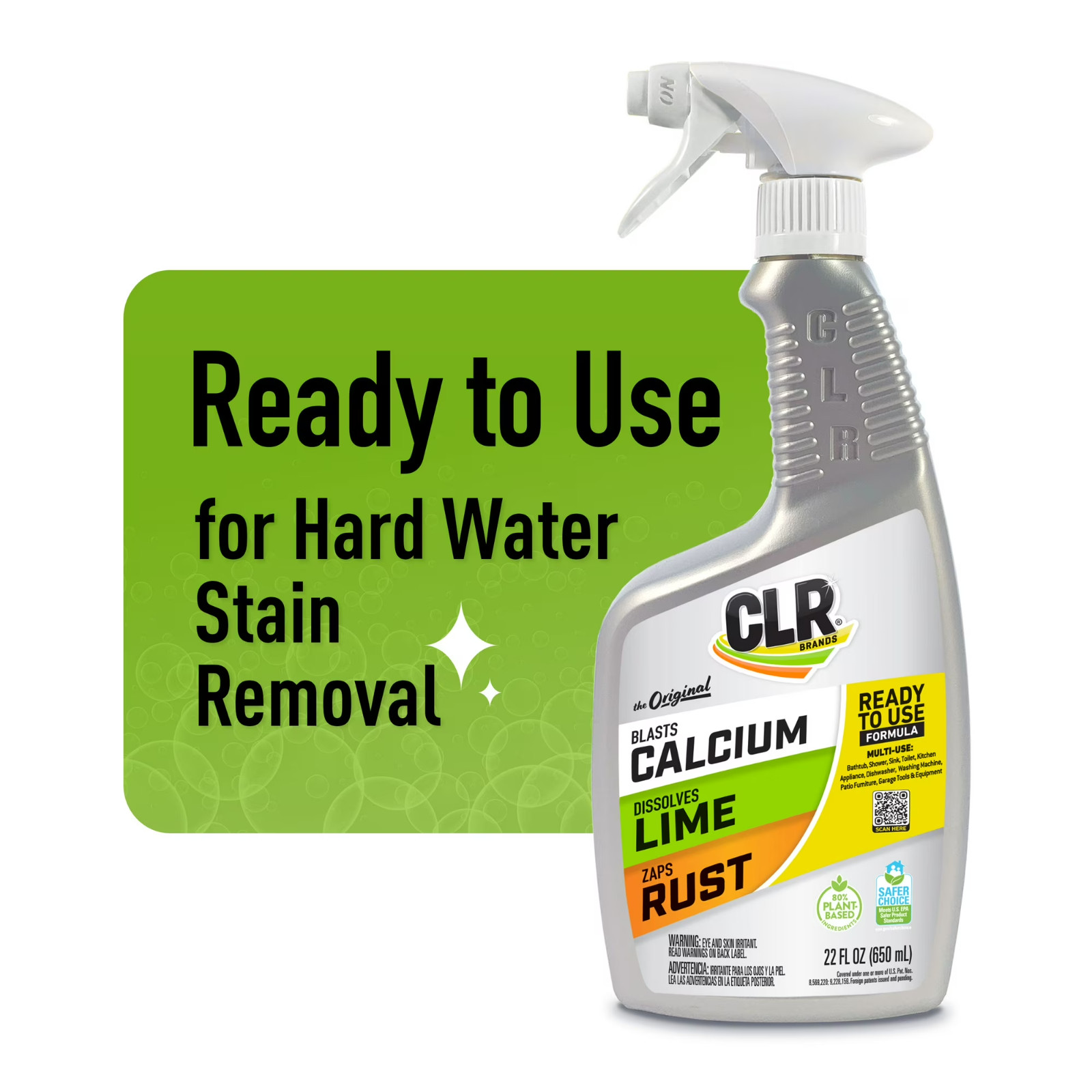 CLR Calcium Lime and Rust Remover EPA Safer Choice 22 oz Spray (2 Pack)