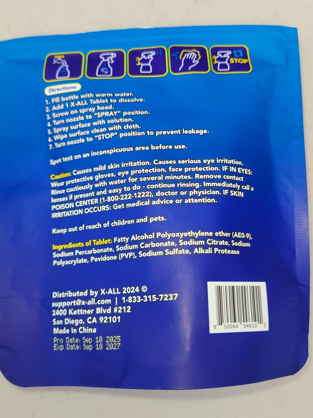X-ALL Multi-Purpose Cleaner – Spray Bottle and 5x Cleaning Tablets