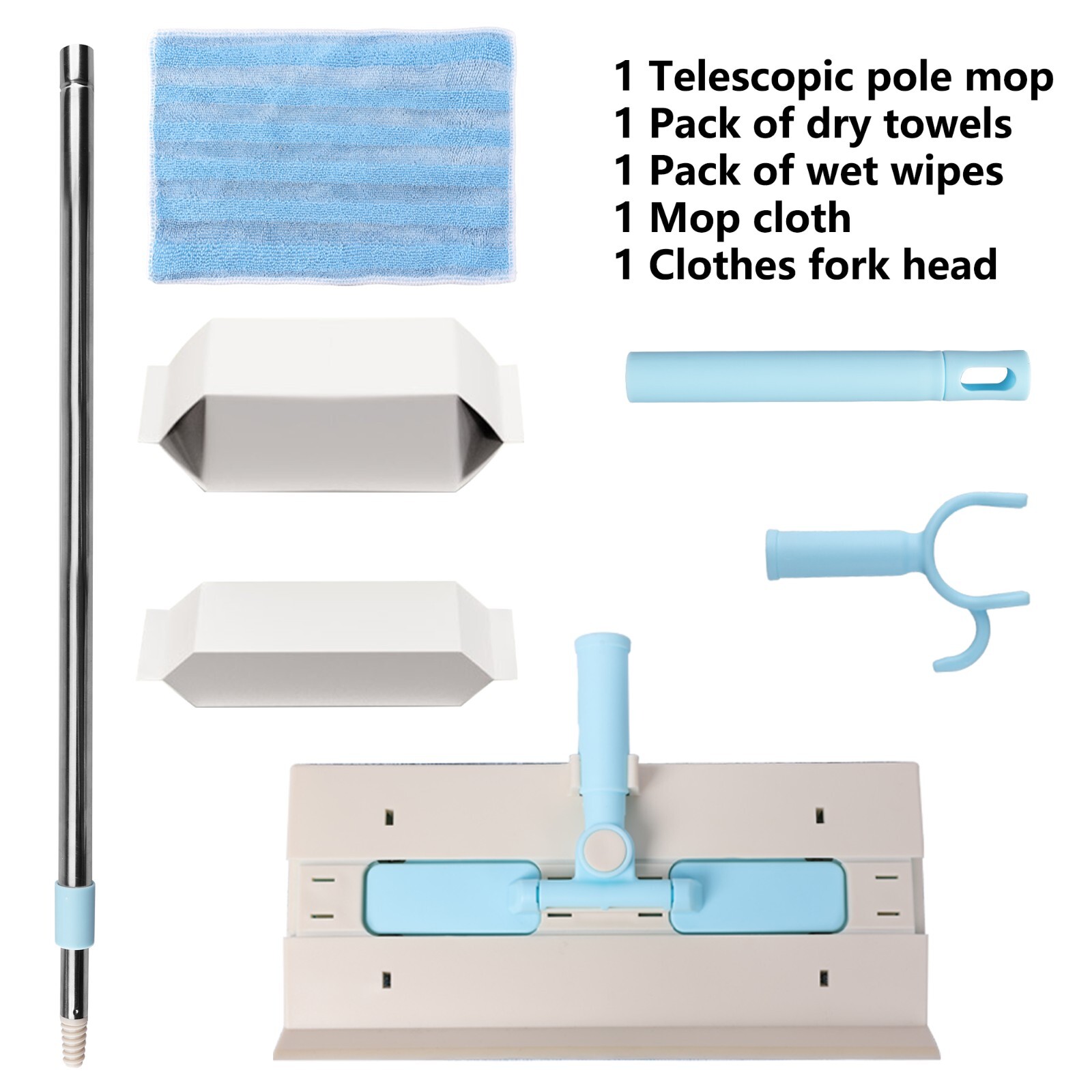 Multifunct Stretchable Dust Mop Microfiber Mop for Floor Wall Cleaning Dry Damp