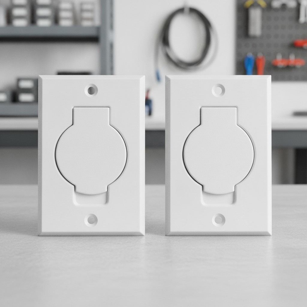 2 White Round Central Vacuum Inlet Valves for Beam Systems – Efficient & Durable