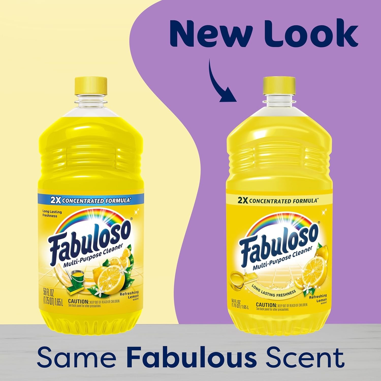 2X All-Purpose Cleaner, Refreshing Lemon Scent, 56 fl oz | No Rinse Floor Cle…
