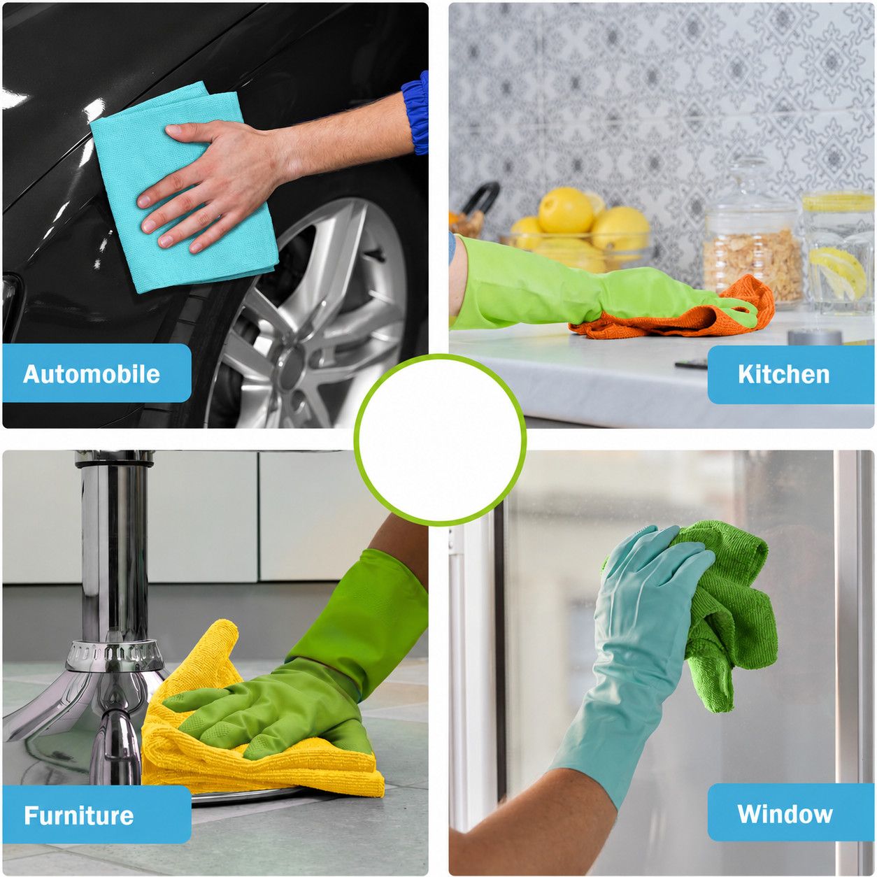 Microfiber Cleaning Cloths Lint Free Towels Car Kitchen Glass Home 5 Pack