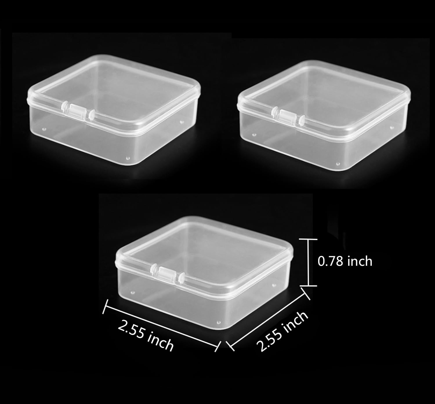 40 Pack 6.5 cm Small Clear Storage Box,Clear Plastic Beads Storage Containers…