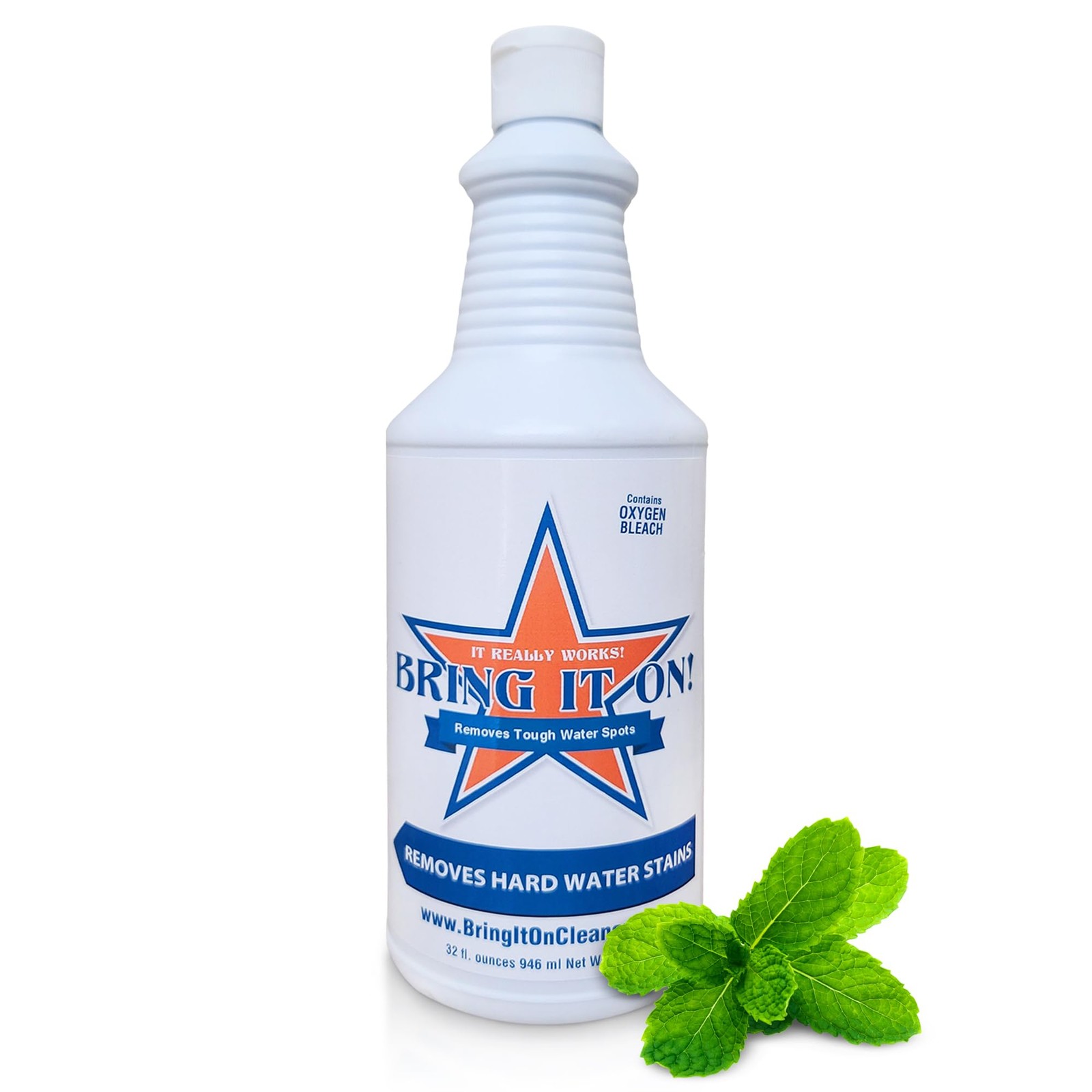 Hard Water Stain Remover 32 Oz – Non-Toxic Formula with Fresh Mint Scent – Soap