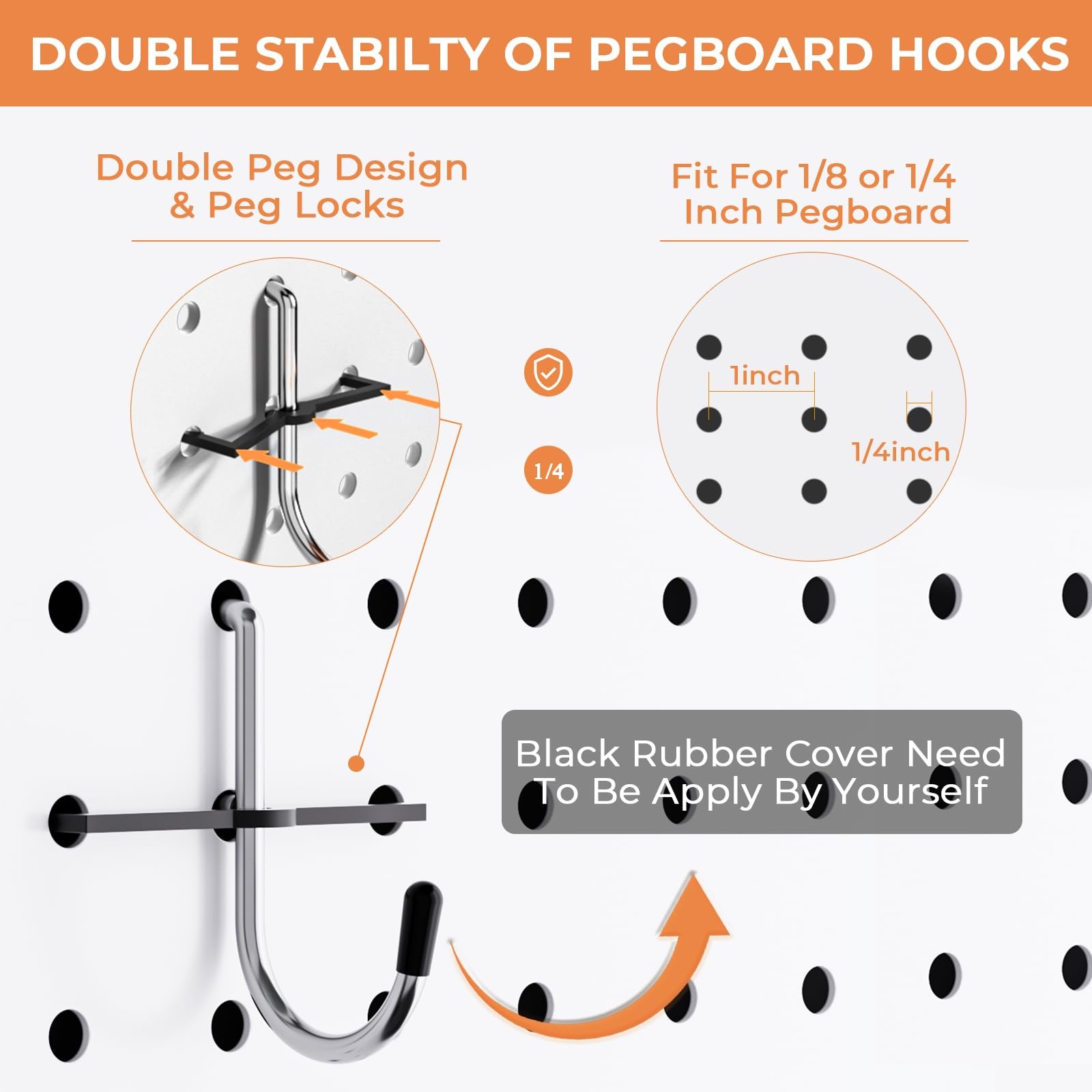 320PCS Pegboard Accessories Organizer Kit Hooks 20PCS Bins Fit 1/8 or 1/4 inch