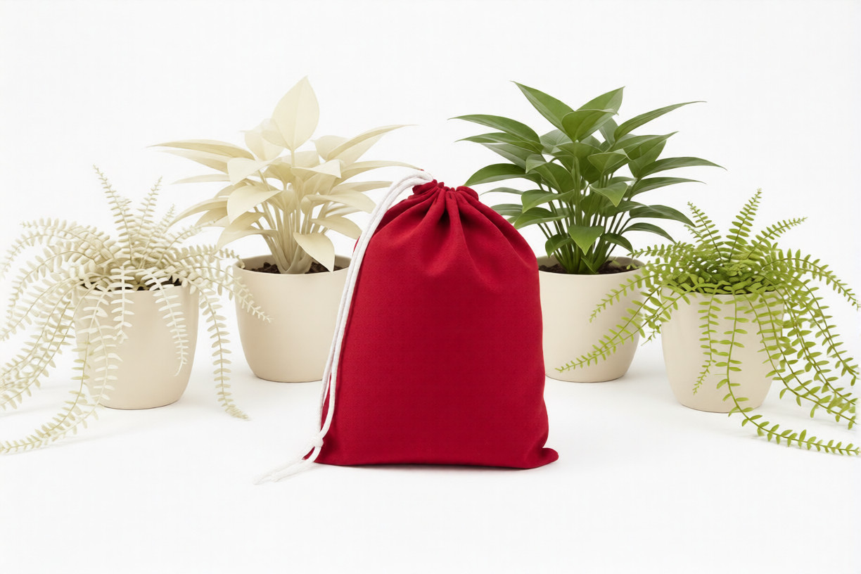 Red Cotton Drawstring Bags – Premium Quality – Reusable Washable – Select Sizes