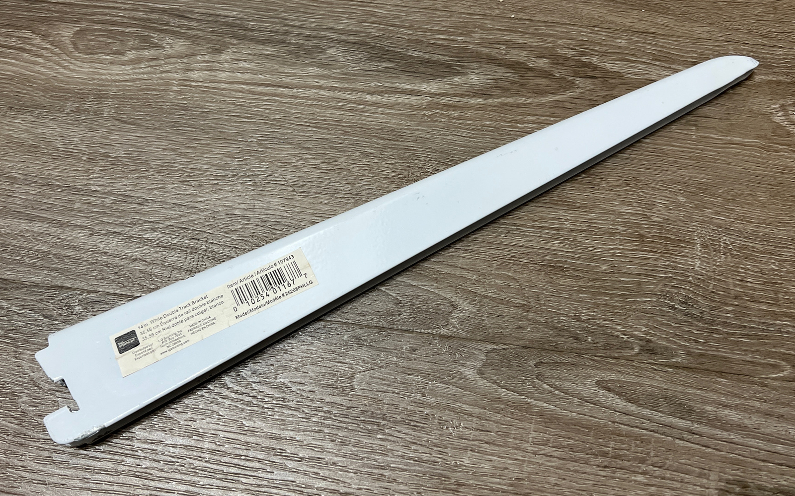 14in 35.56cm ORGANIZED WHITE DOUBLE TRACK BRACKET