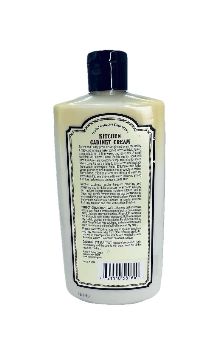 PARKER & BAILEY KITCHEN CABINET CREAM REMOVES DIRT GREASE SHINES PROTECTS 16 OZ