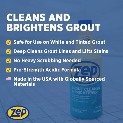 Grout Cleaner 32 Ounce Liquid Acidic Formula Tile Floor Stone Deep Stain