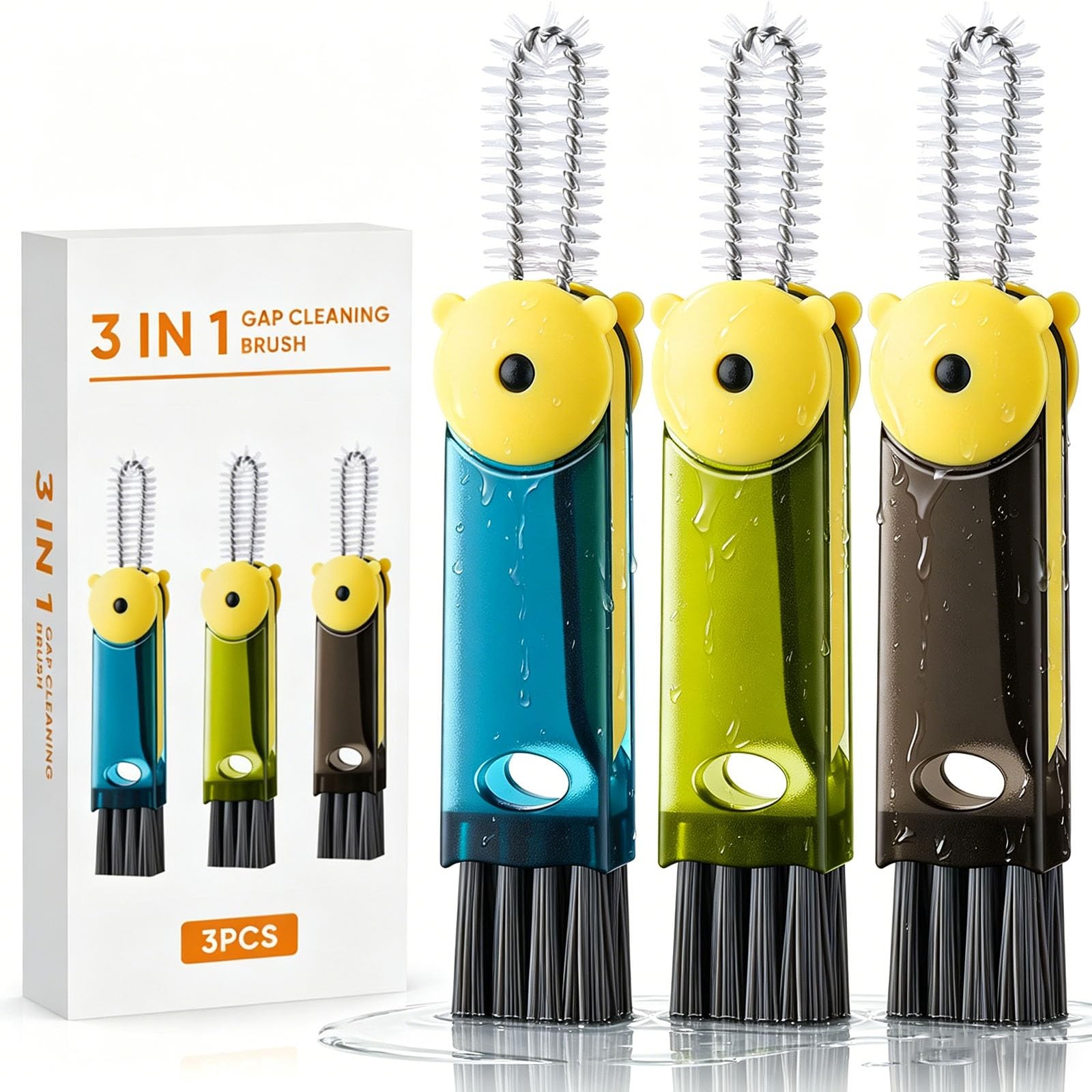 3 in 1 Cup Lid Cleaning Brush – Upgraded Version Cup Lid Brush with Packaging…