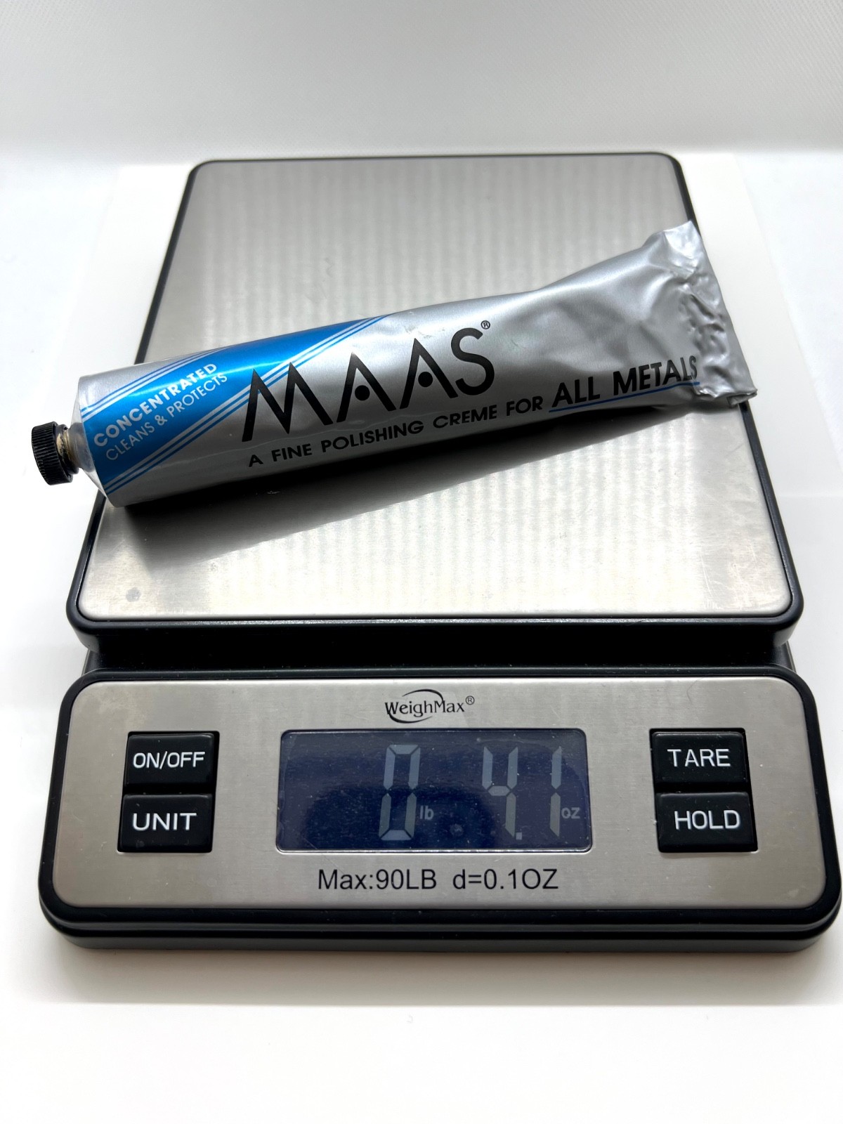MAAS Concentrated Fine Polishing Cream for ALL METALS 4oz Tube 98-100% Full