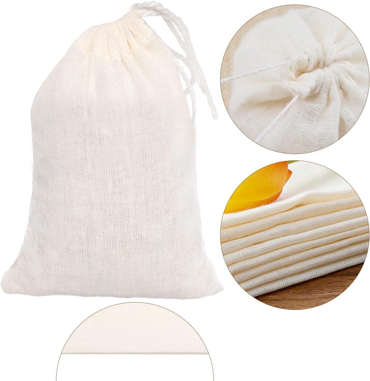 Cotton Bags Muslin Bags Sachet Bag for Home Supplies (4X6 Inch 10 Pack)