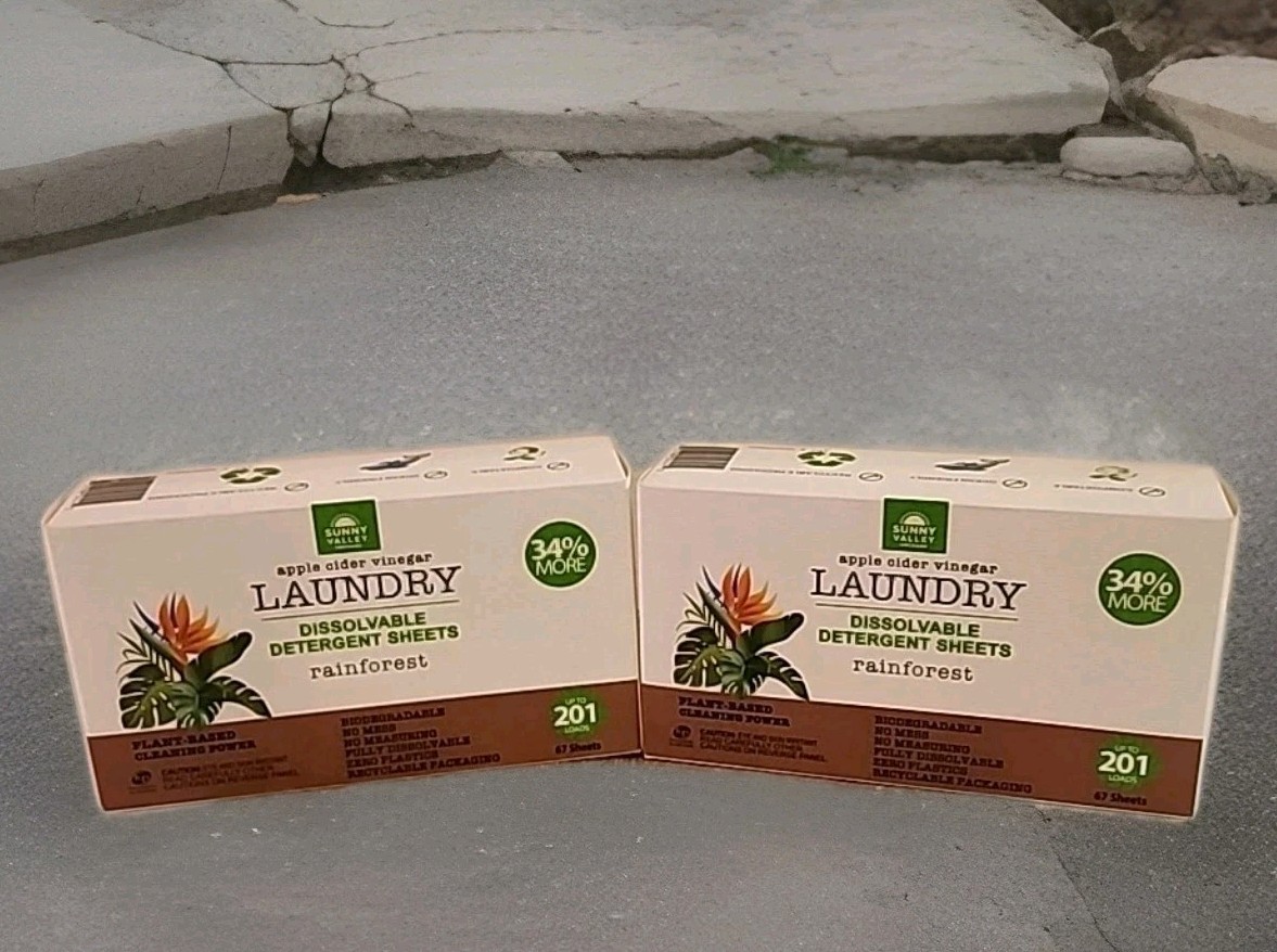 Dissolvable Laundry Sheets Sunny Valley Orchard 400 Loads RAINFOREST New !!!
