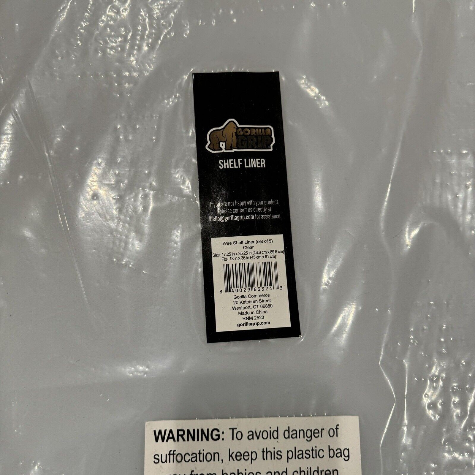 Gorilla Grip Shelf Liners 5 Pack Clear 17.25″ x 35.25″ Heavy Duty For 18″ x 36″