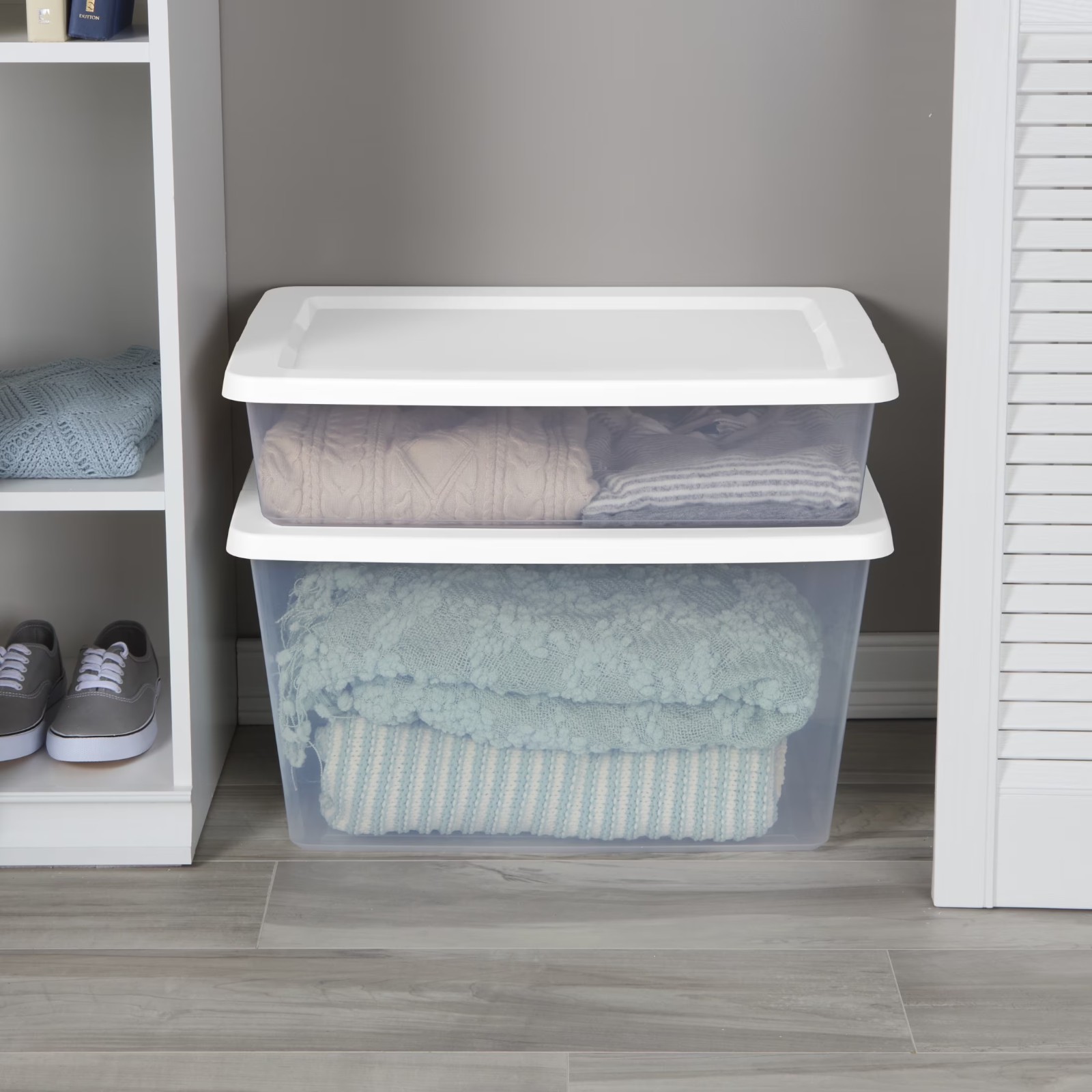 Sterilite 20 Quart Small Storage Bin Plastic Container with Snap On Lid 2pk
