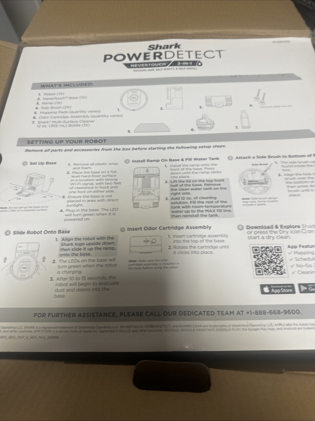 Shark Power Detect 2-in-1 Robot Vacuum & Mop w/ NeverTouch Pro Base