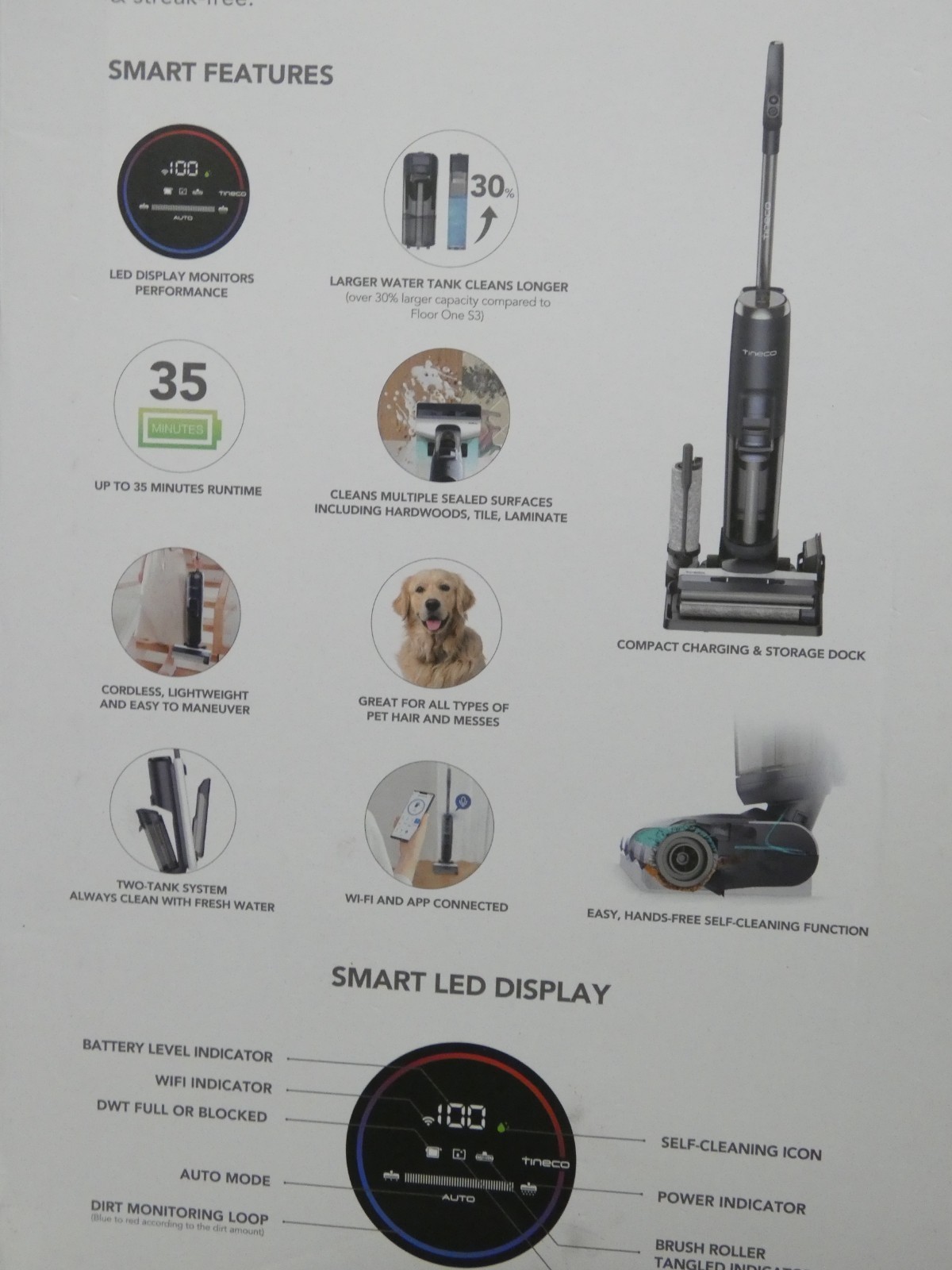 Tineco Floor One S5 Smart Cordless Vacuum & Washer Blue | New | Open Box
