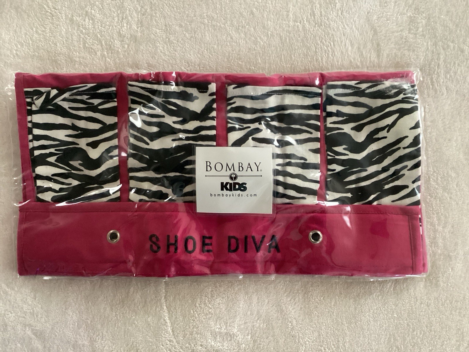 Over The Door Shoe Storage CANVAS ALL COTTON Organizer 12-Pocket SHOE DIVA- NEW