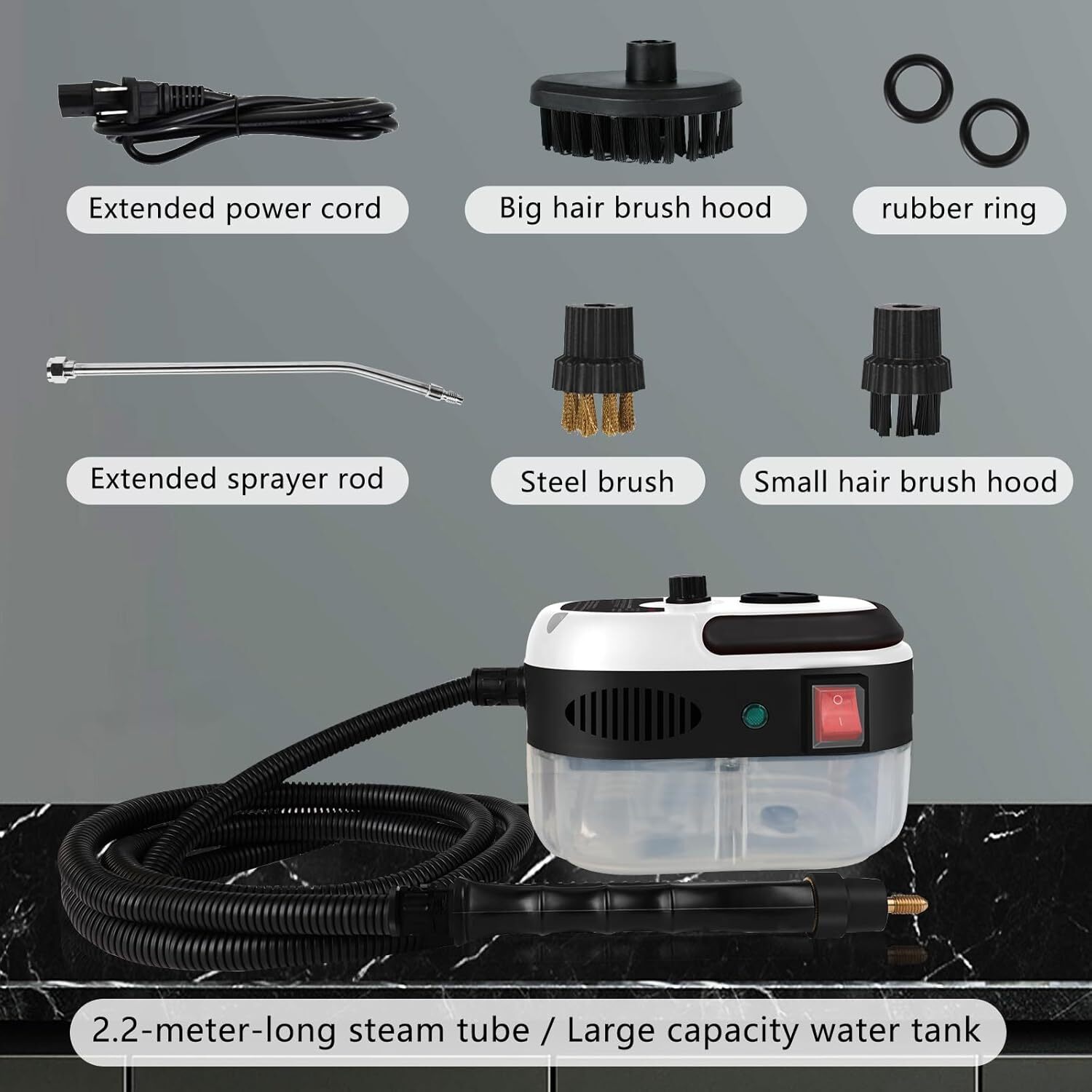 Handheld Pressurized Steam Cleaner 2500W High Temp Portable Cleaning Machine