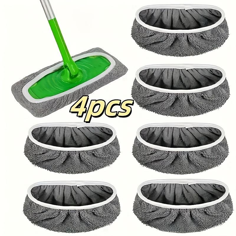 4 Reusable Mop Pads with High Water Absorption and Ultra-fine Fiber Cleaning