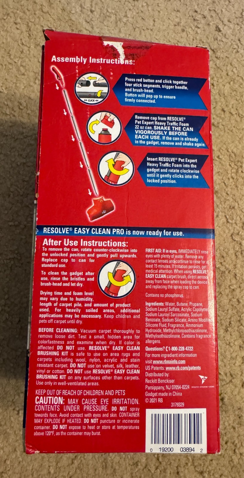 Resolve Easy Clean Pet Expert Brushing Kit Heavy Traffic Carpet Cleaning