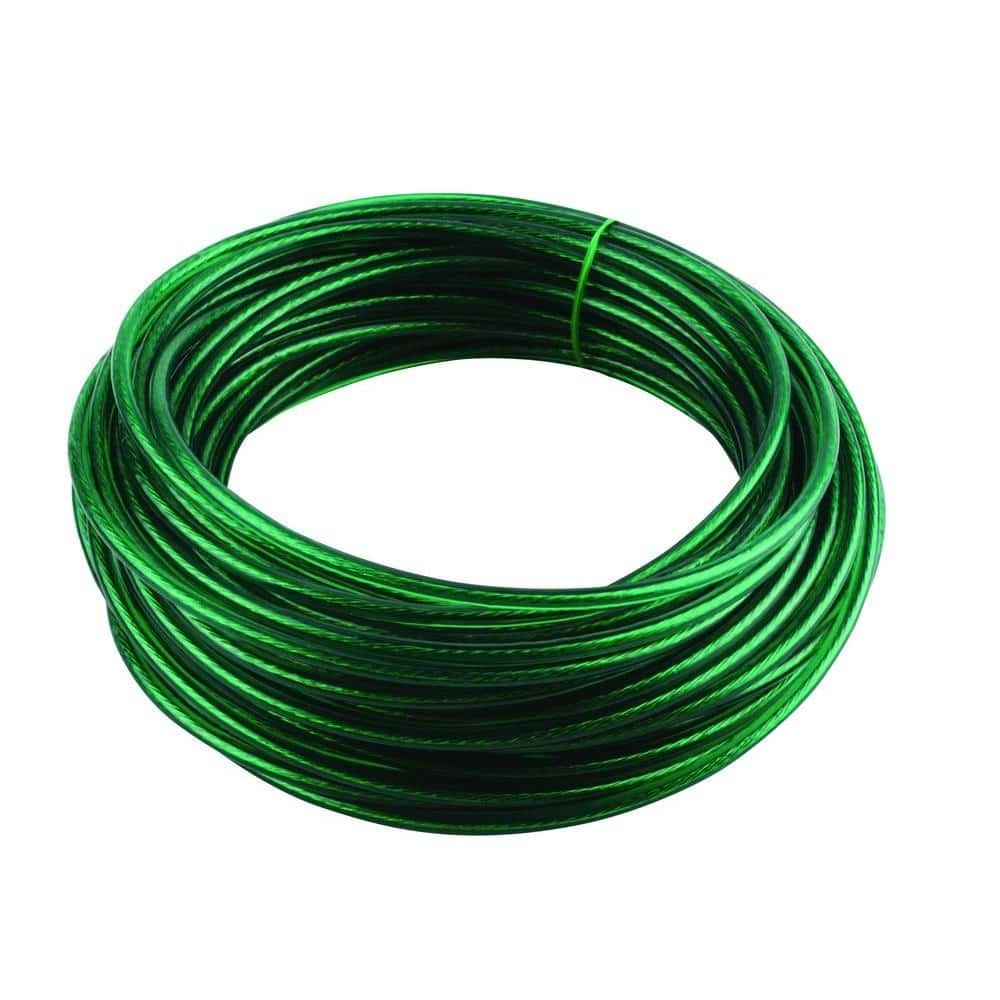 Everbilt 5/32 in. x 50 ft. Vinyl Coated Wire Clothesline, Green