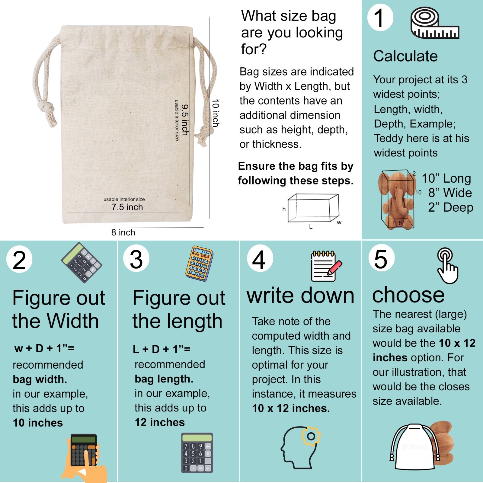 Biglotbags – 10 x 12 Inches Poly Cotton Double Drawstring Reusable Muslin Bags