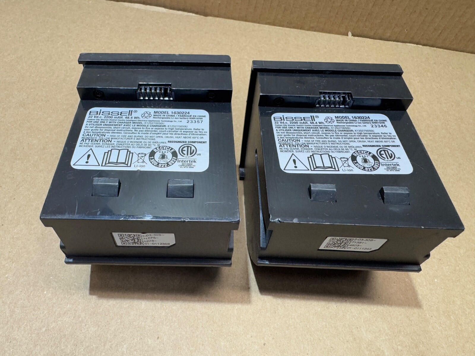[2-PACK] BISSELL GENUINE (132A0002) AIRRAM CORDLESS VACUUM 22V BATTERY PACK
