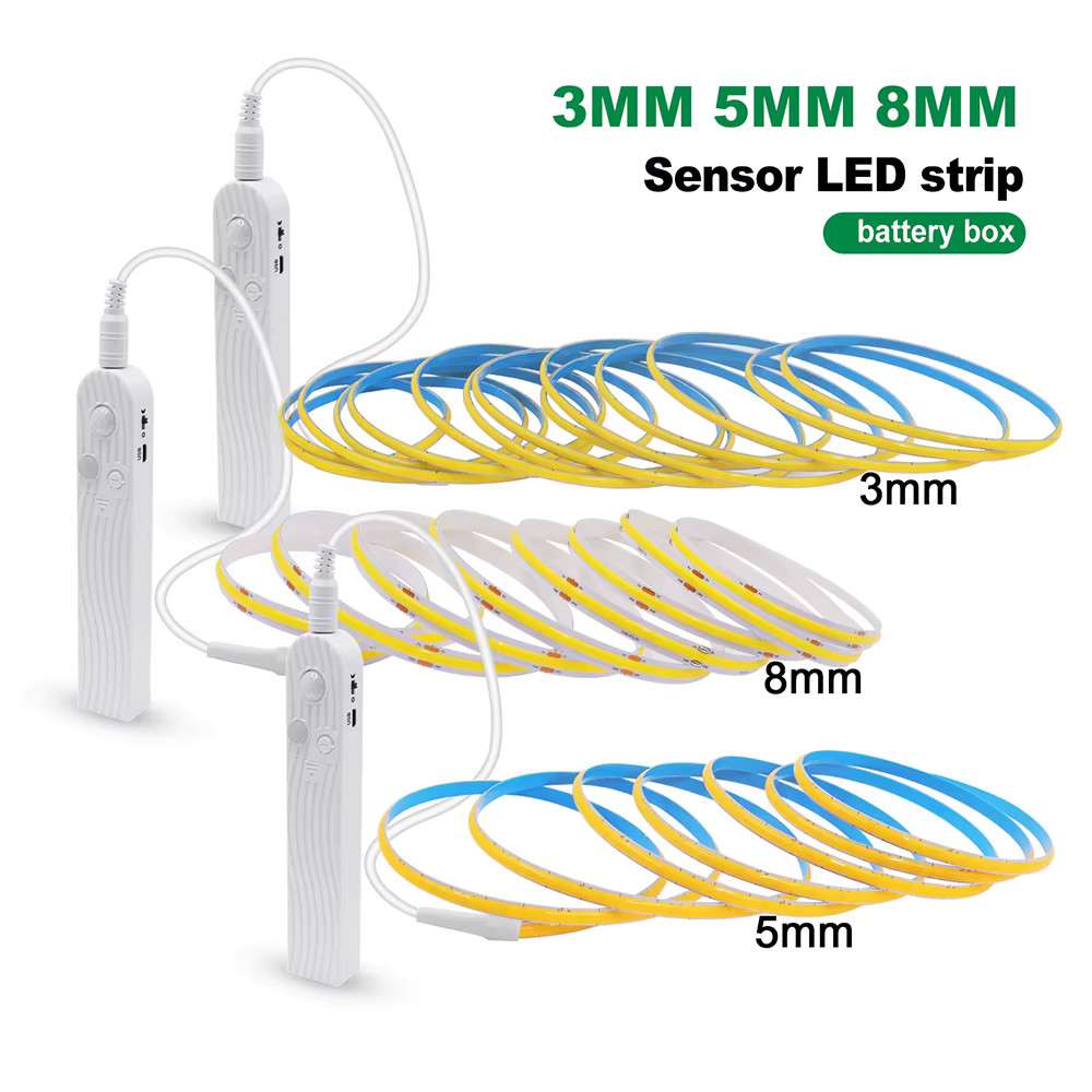 5V Motion Sensor LED Strip Light USB Rechargeable Under Cabinet Closet Stair Nig