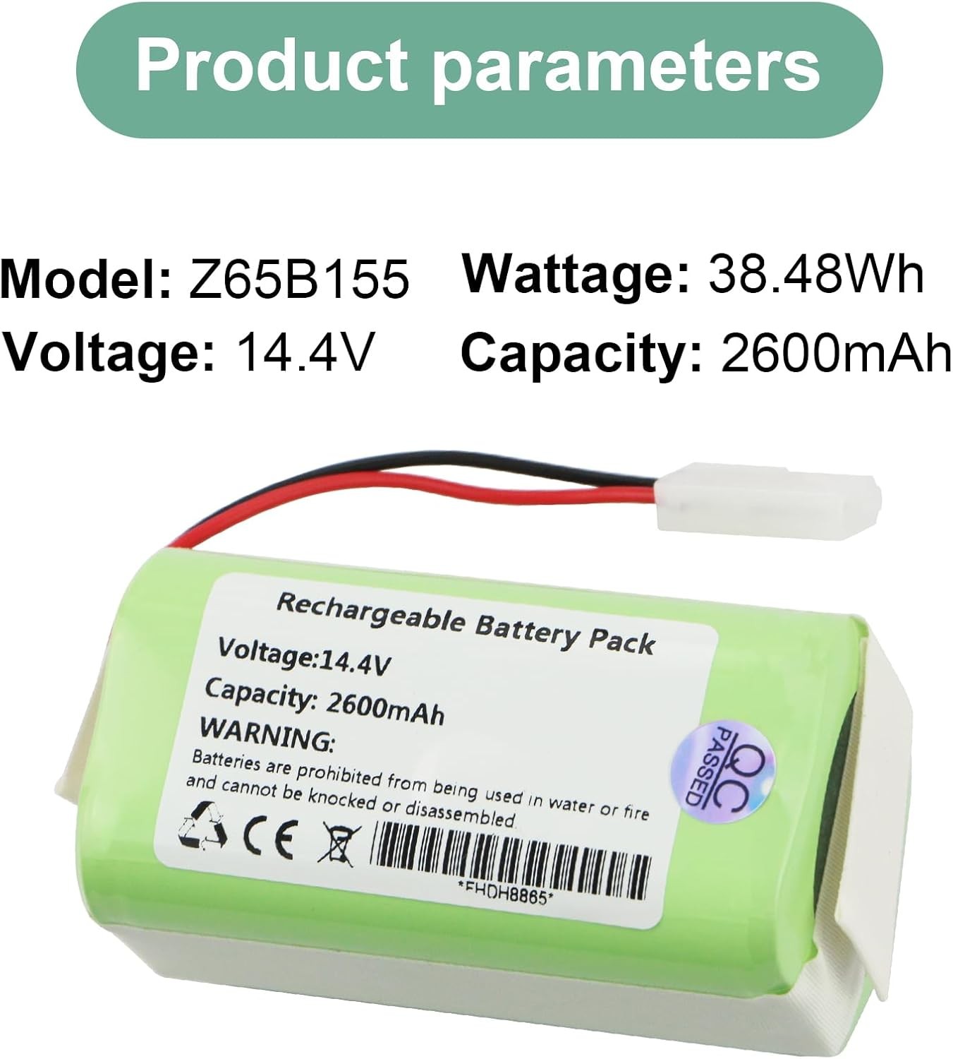 2600mAh Battery for Bissell SpinWave 3115 2859 28599 28596 3347 Z65B155
