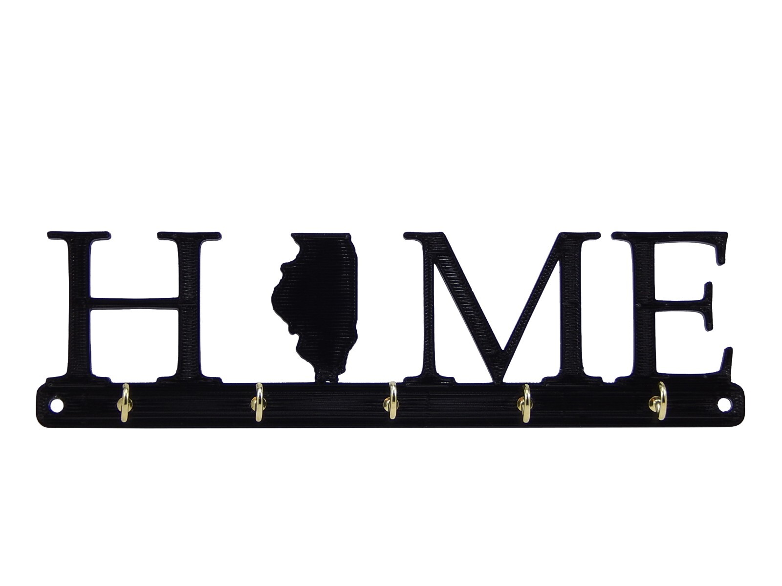 Illinois Home State Shape Key Holder Hanger Rack Housewarming Gift Wall Decor