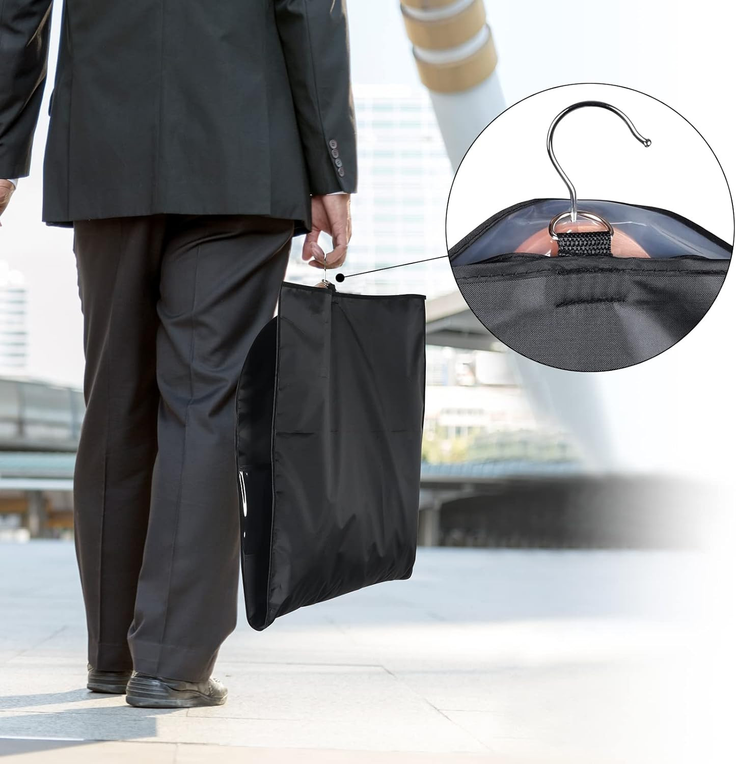 5Pcs Suit Travel Bag Garment Bag Long Dress For Hanging Clothes Carrier Cover US