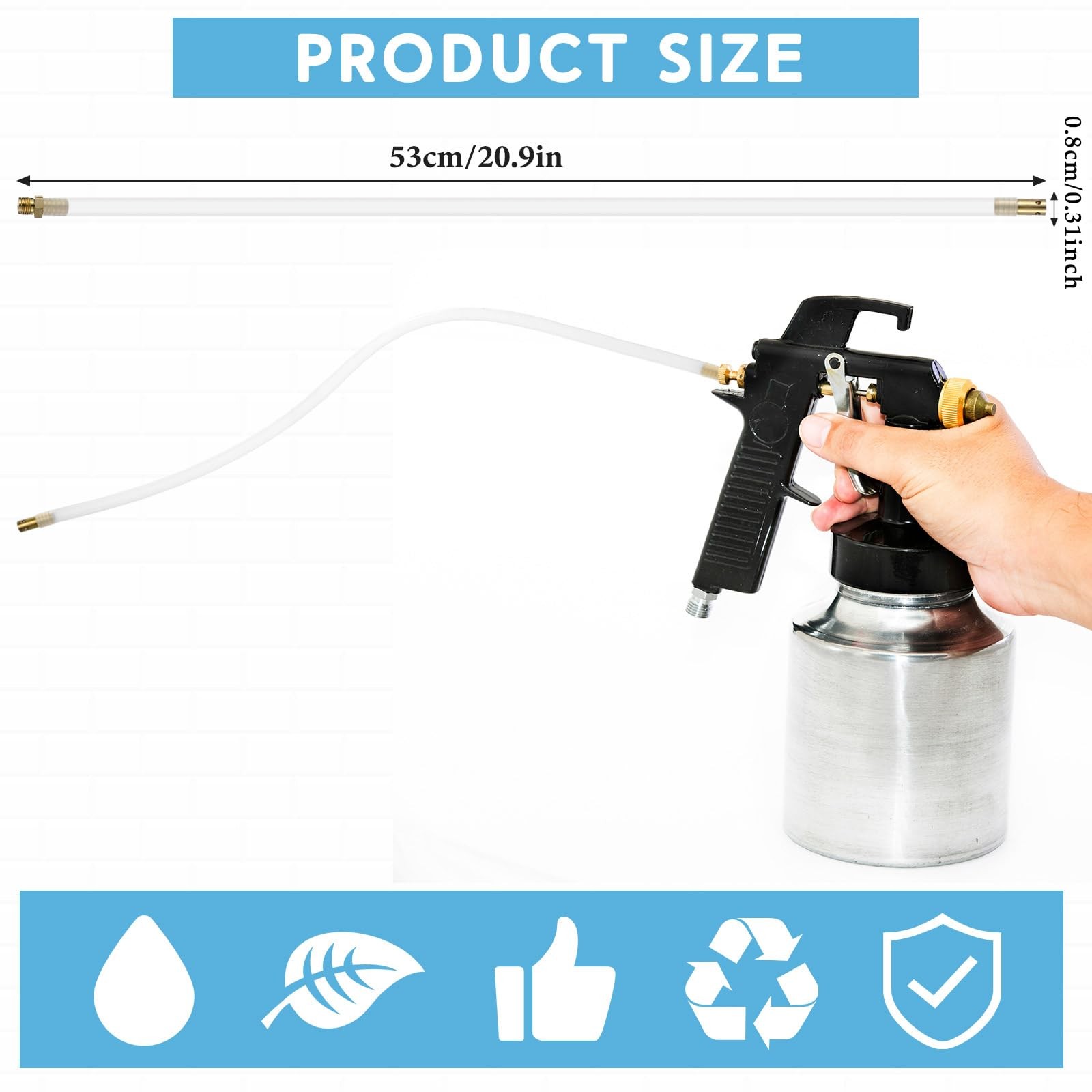 Kittmip 4 Pcs 20.87” Spray Can Nozzle Extension Hose 8 20.87 inches, White