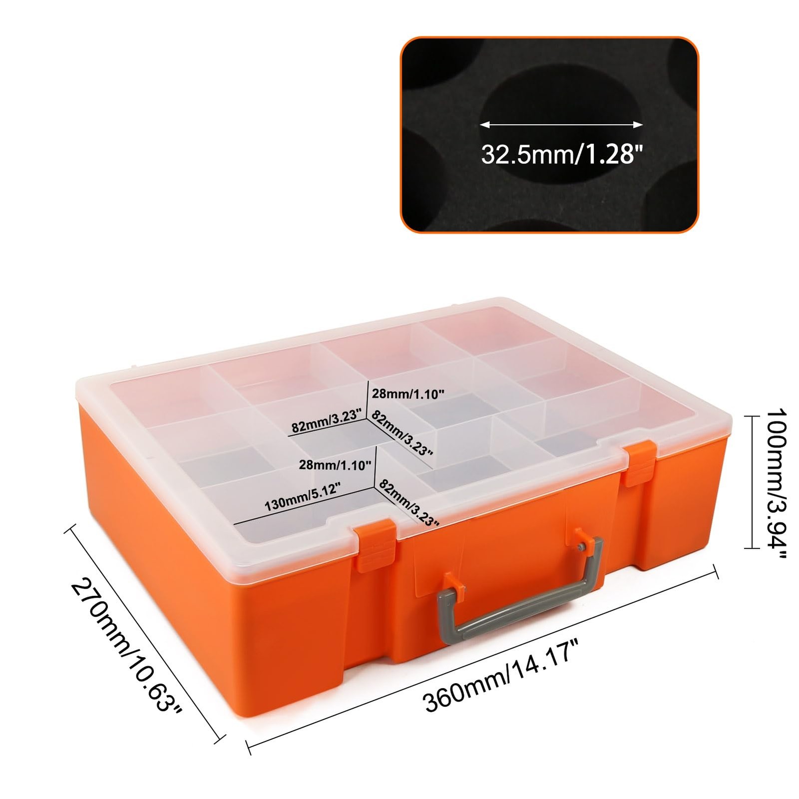 Evemodel SN03S Paint Organizer 60 Holes Diameter 32.5mm Dual-layer Portable Box