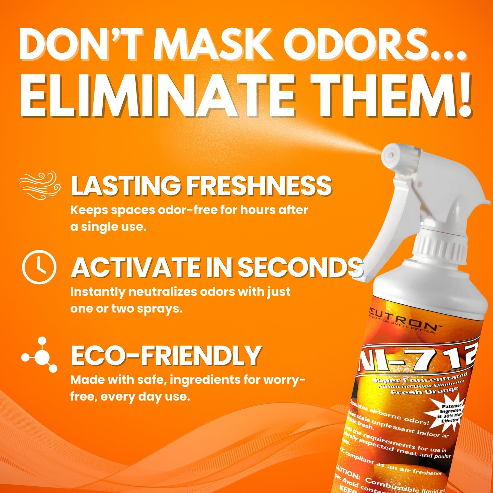 Dpnamron Odor Eliminator, Orange, 1 Pint