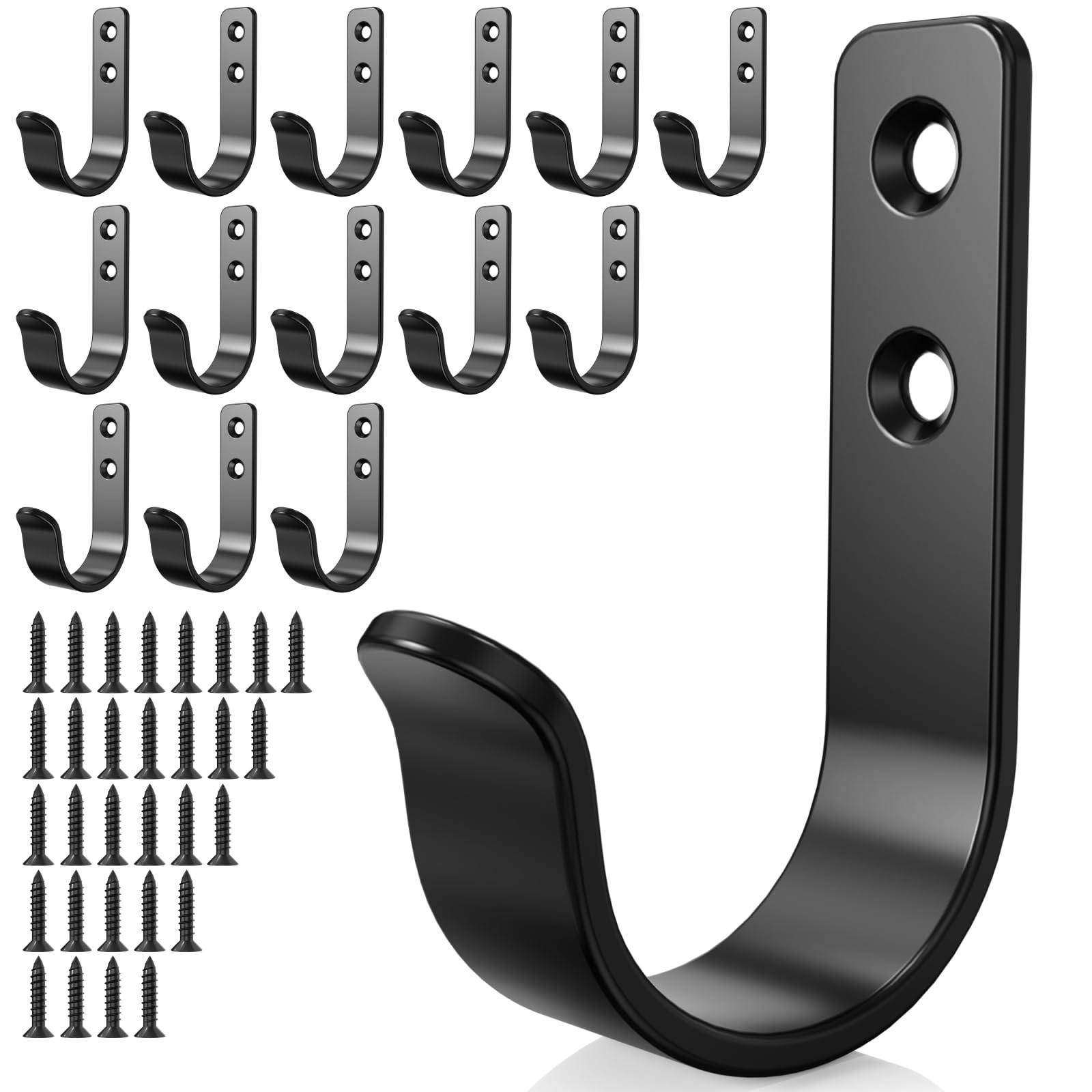 Metal Wall Hooks Heavy Duty Coat Hooks Wall Mounted for Hanging 15 Pcs