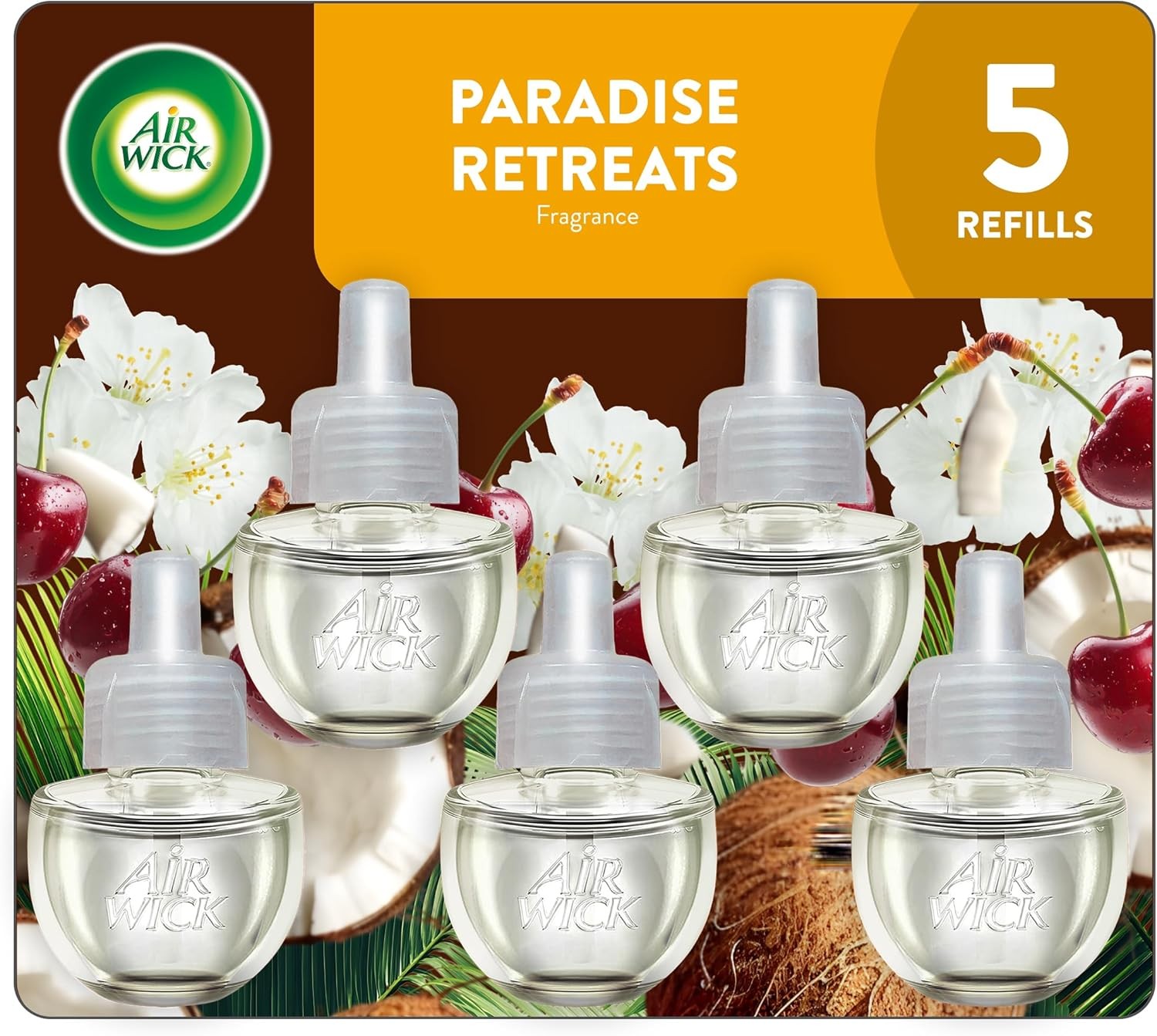 Air Wick Plug In Scented Oil Refill Paradise Retreat 4ct Essential Oils Home