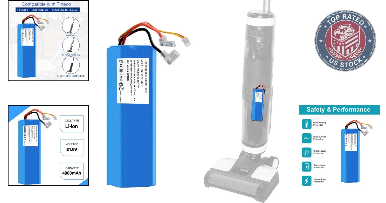 Compact 4.0Ah Tineco Battery Replacement – Perfect for Floor ONE S3 & iFloor 3