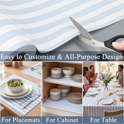 Shelf and Drawer Liner for Kitchen Cabinets 11.81 3.5″W x 13.6″L Blue Stripes