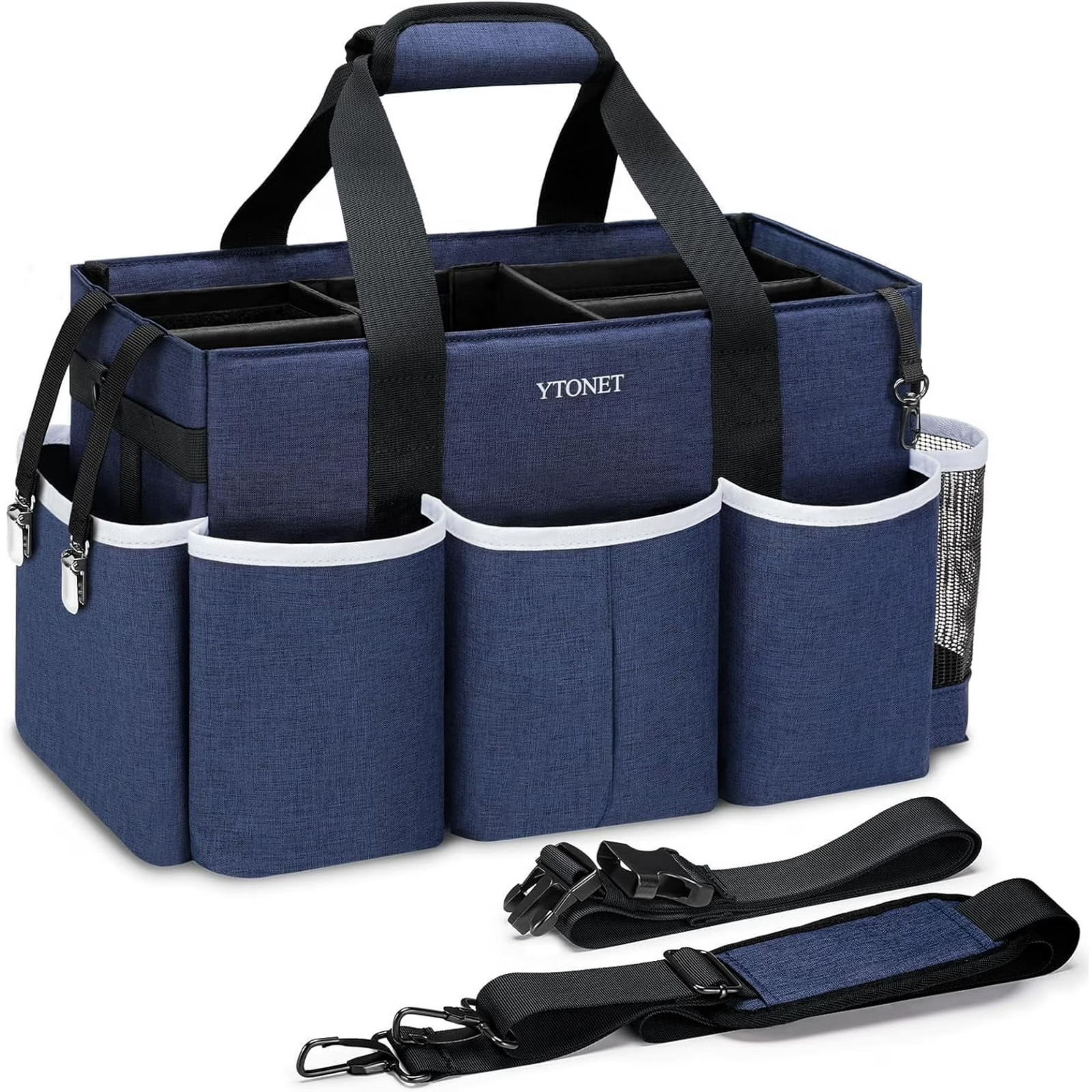 Cleaning Caddy Bag Wearable Organizer w/ Strap 8 Compartments Waterproof