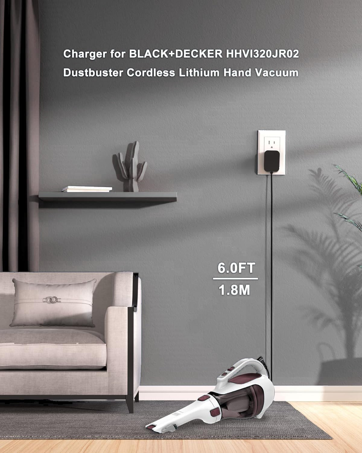AC Adapter Charger for Black and Decker Floor Sweeper HFS413J33 HFS115J10 Power