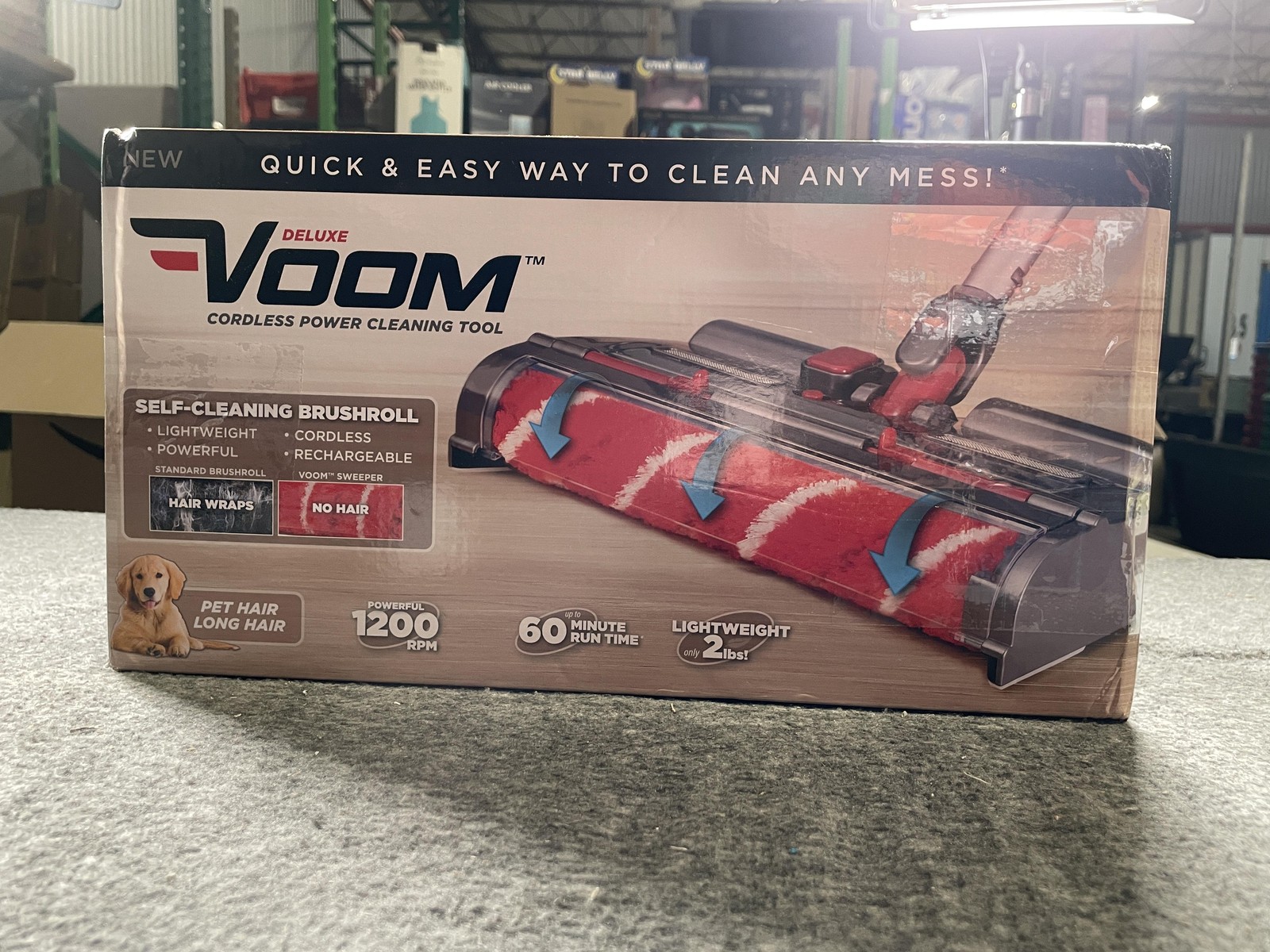 Voom Cordless Deluxe Vacuum Pro Power Cleaning Tool Self Brushroll Red Pet Hair