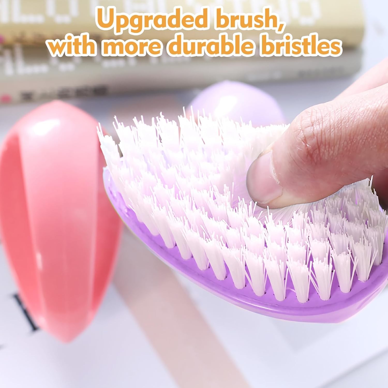 2 Pack Small Scrub Brush,Heavy Duty Stiff Nylon Bristles Cleaning Brush,Durable