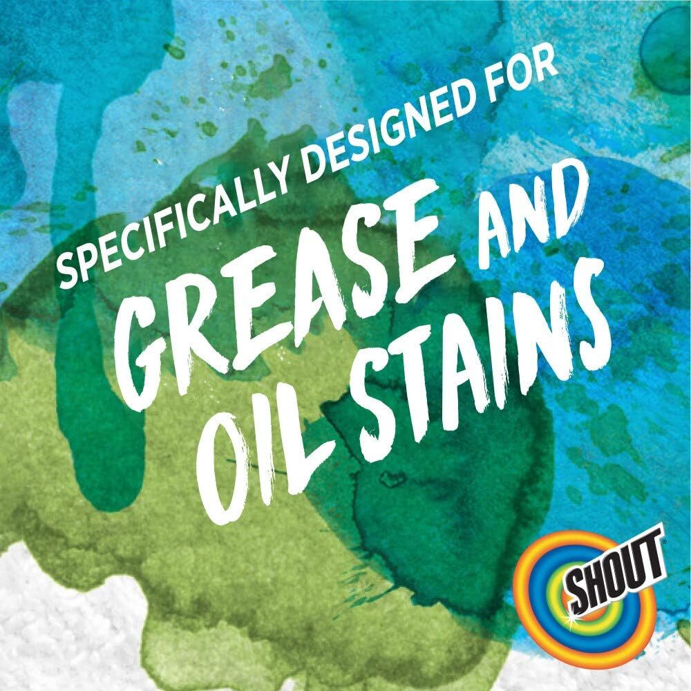 2 Shout Advanced Foaming Grease and Oil Stain Remover for Clothes, 18 oz, Red