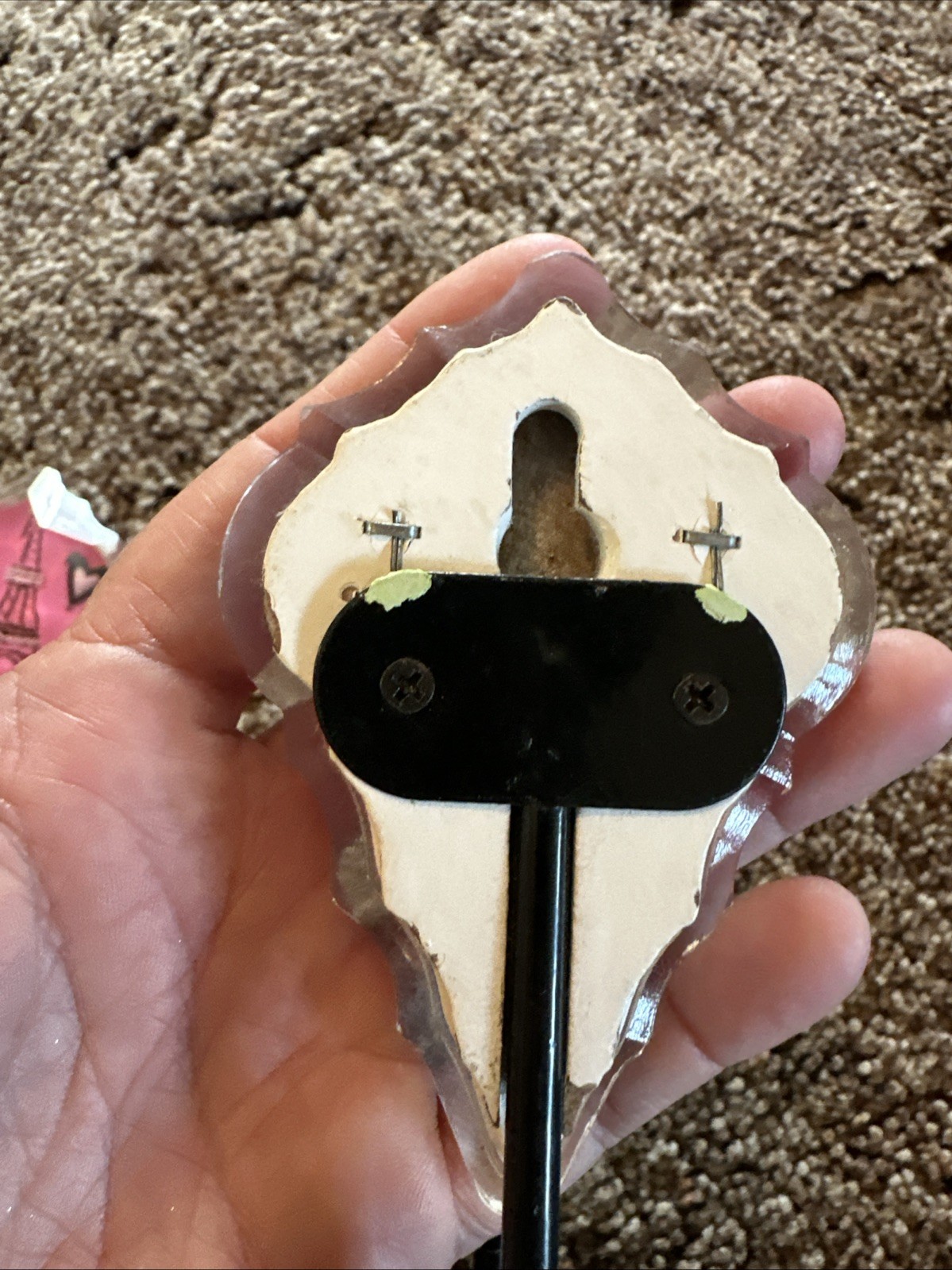 Beautiful And Romantic Paris Theme Pink Wall Hook Set 5.5” H