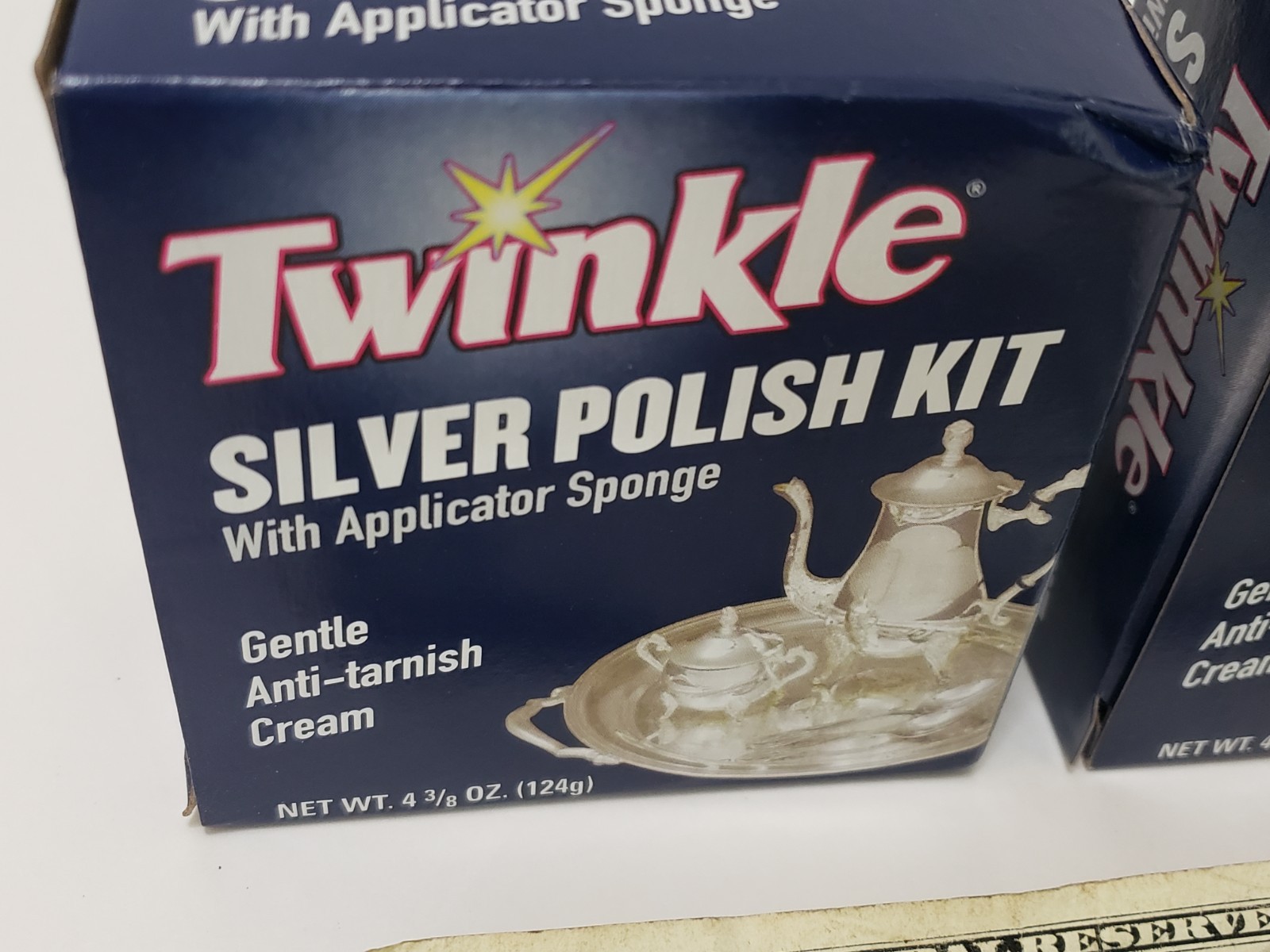 Twinkle Silver Polish Kit – 4 3/8oz Jar with Sponge Anti Tarnish – LOT 2 BOXES